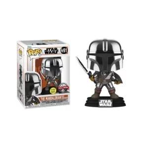 Figurine Funko Pop Mandalorian with Dark Saber Special Edition Numéro 491 Glow in the Dark