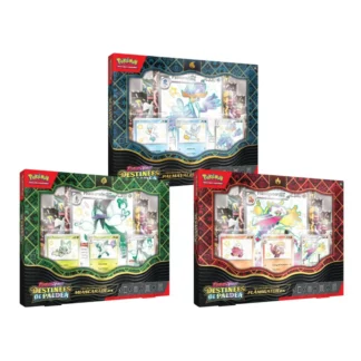 coffret Pokémon Premium Destinées de Paldea avec Flamigator Ex, Miascarade Ex et Palmaval Ex