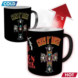 Mug Thermoréactif Gun’s and Roses – Cross 320 ml avec logo qui se révèle à chaud.